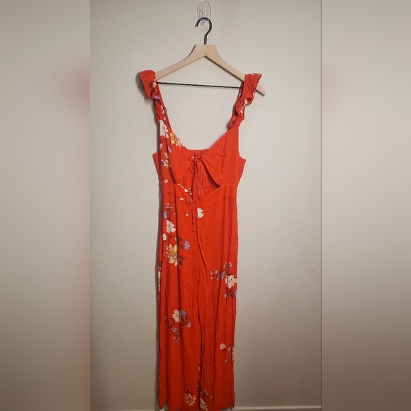 Floral Red Jumpsuit - Picture 8 of 9